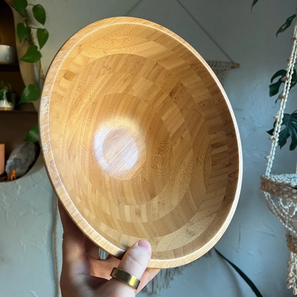 IKEA GRÖNSAKER Serving bowl, Bamboo Wooden Bowl Serving/Mixing Bowl
